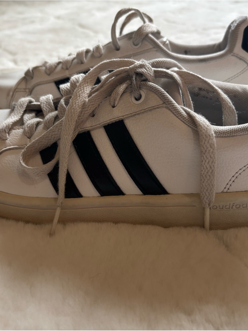 Adidas Classic White Sneakers with Black Stripes - women’s Casual Shoes